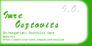 imre osztovits business card